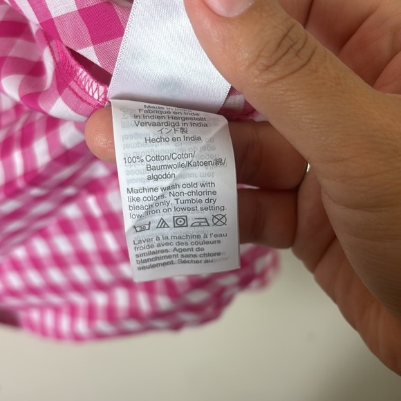 J. Crew Gingham Pink White Button Down Shirt 100% Cotton size Small - Picture 7 of 10